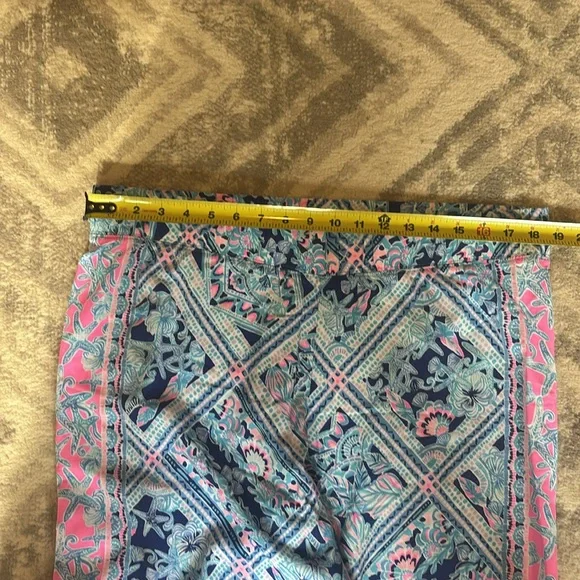 Lilly Pulitzer Bal Harbour Zanzibar Blue Mid-Rise Palazzo Flowy Pants XL beach - Picture 8 of 10
